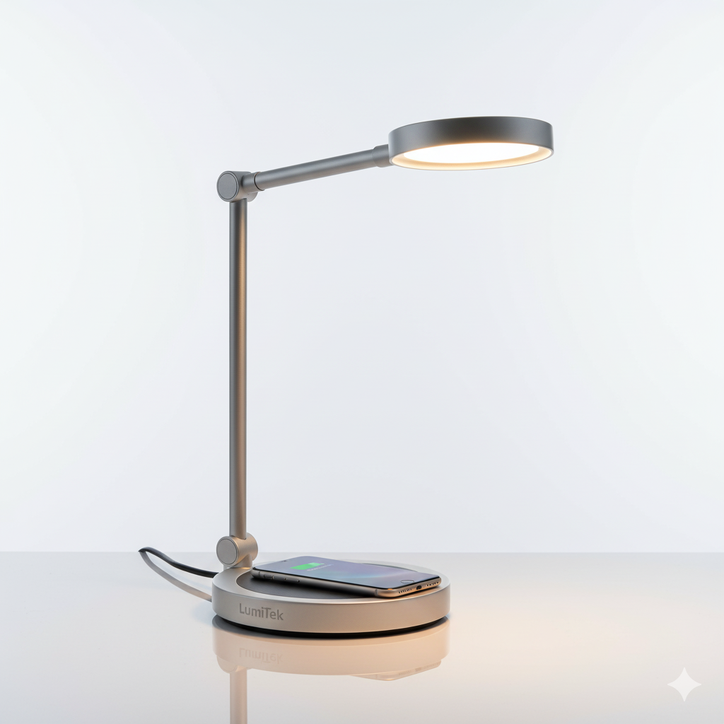 LumiTek Desk Lamp with Wireless Charging